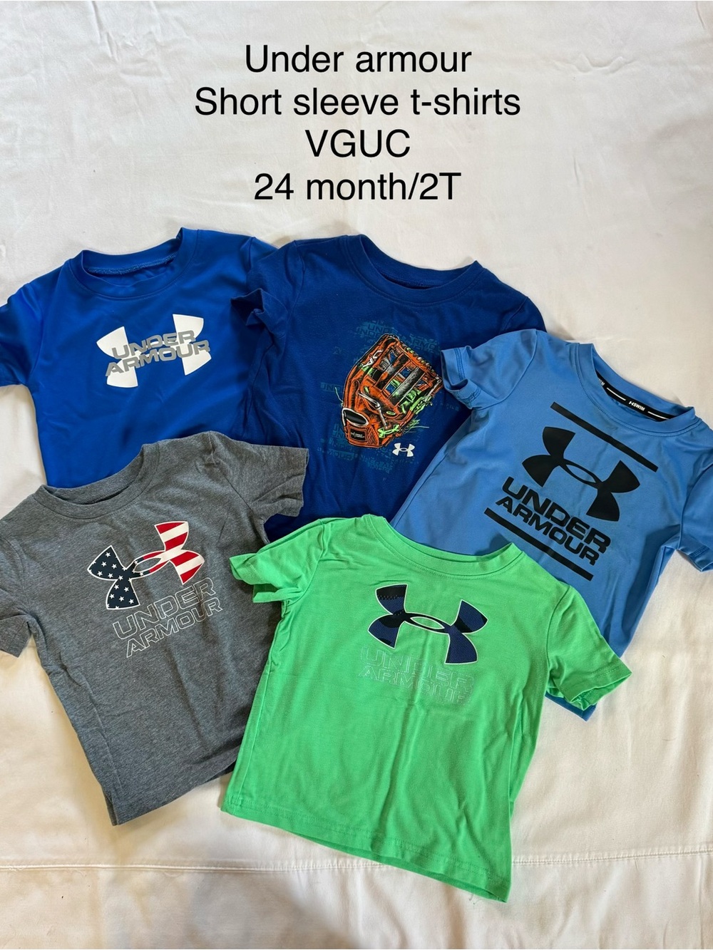 Under Armour Kids Short Sleeve Tee Pack - Blue, Green, Gray